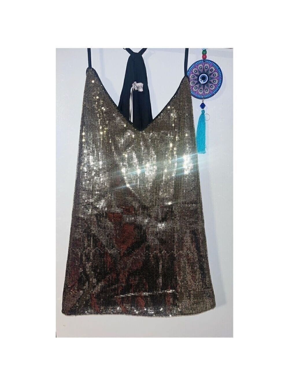 Grace Karin  Gold Glittery sequin clubbing strap size Medium BNWT